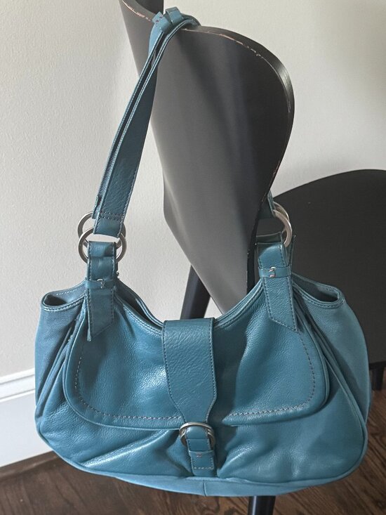 Kenneth Cole Reaction Handbags - Kenneth Cole Crystal Teal Leather Handbag